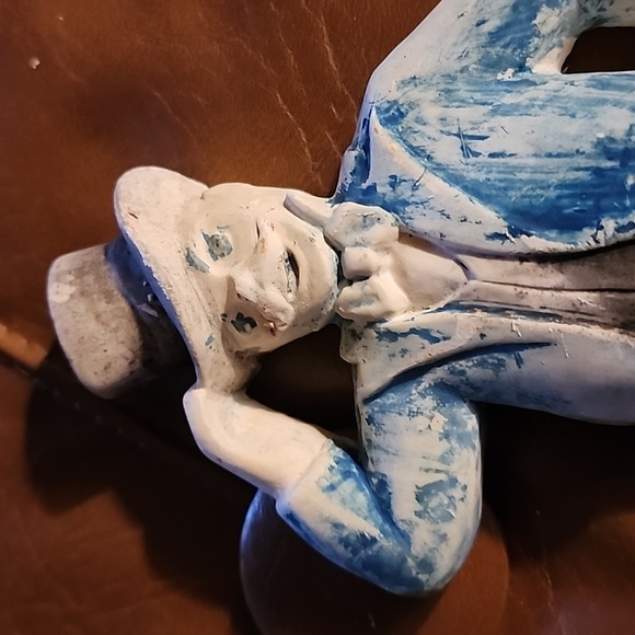 VINTAGE  PLASTER CLOWN & PLASTER COWBOY WALL PLAQUES. - Picture 6 of 10